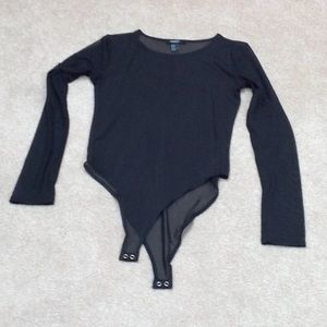 Black long sleeve see through bodysuit